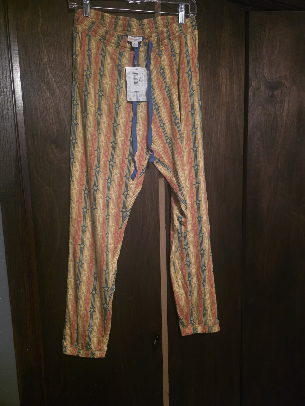 LuLaRoe Yellow & Orange Striped Star-Print Joggers